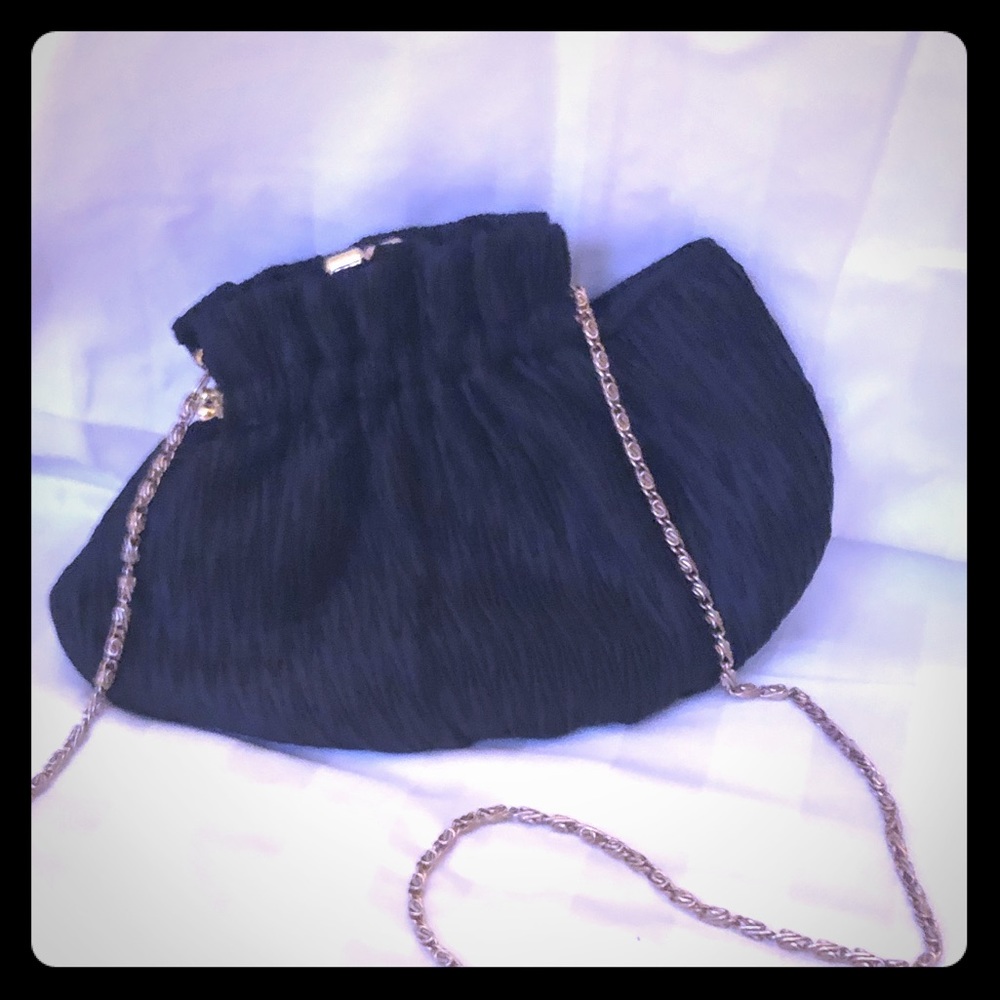 Black pleated clutch